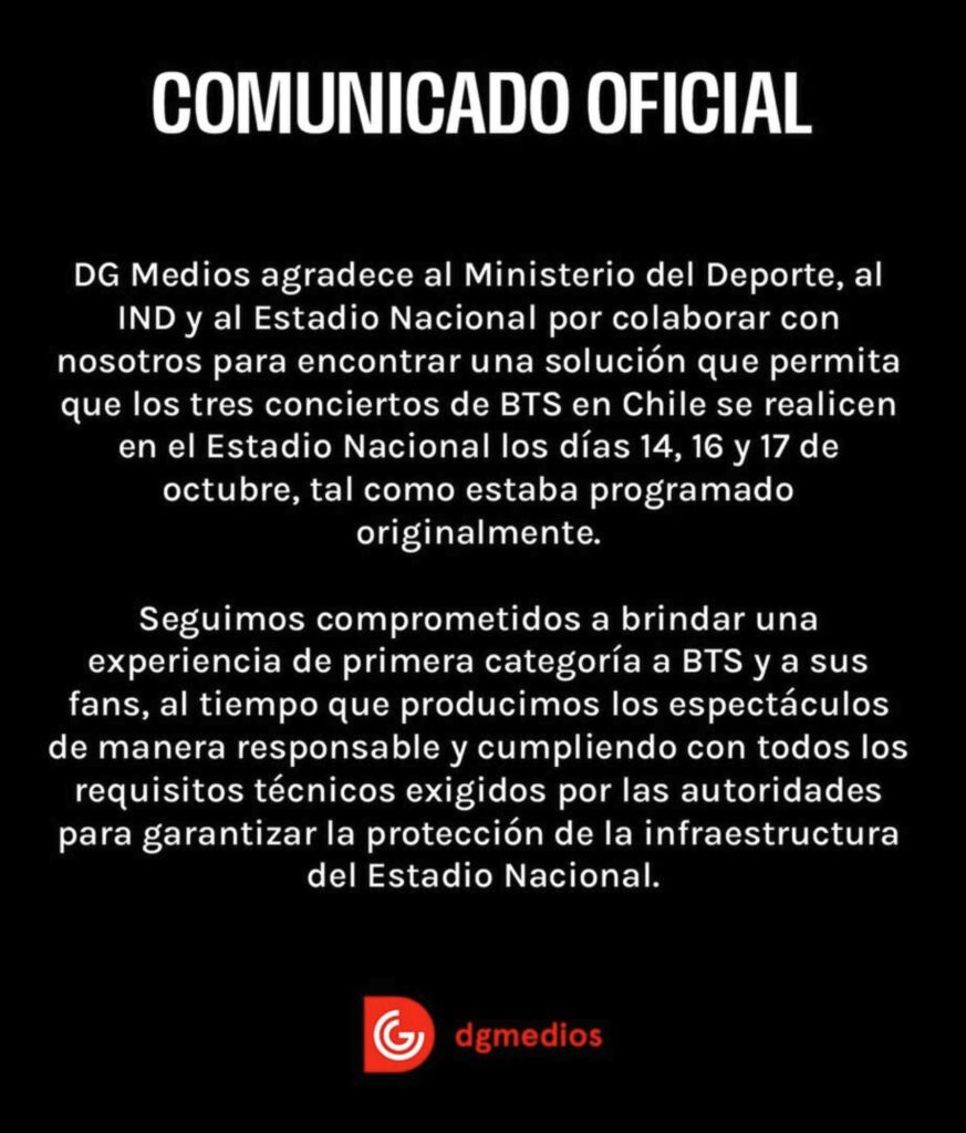 Concierto BTS Chile